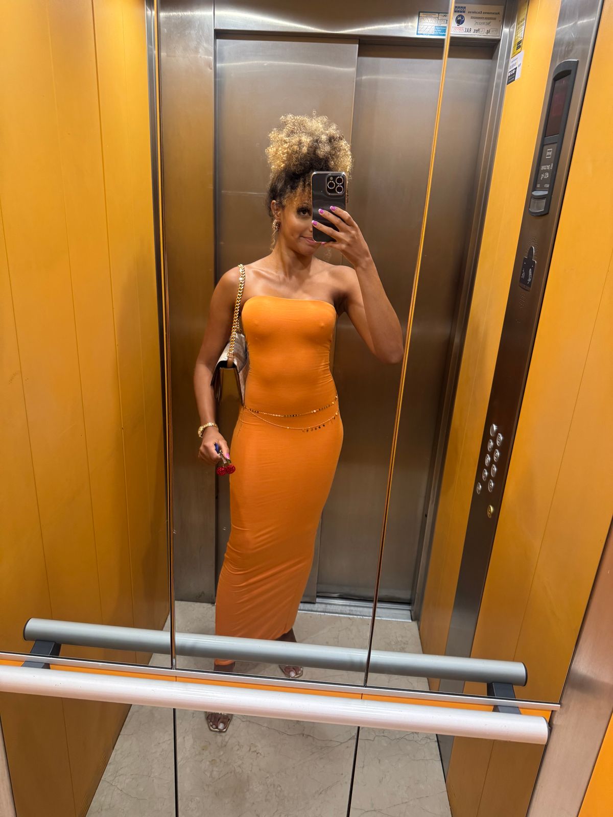 orange oh polly dress Oh Polly Dress (LETTIE) Embellished Strap Cut