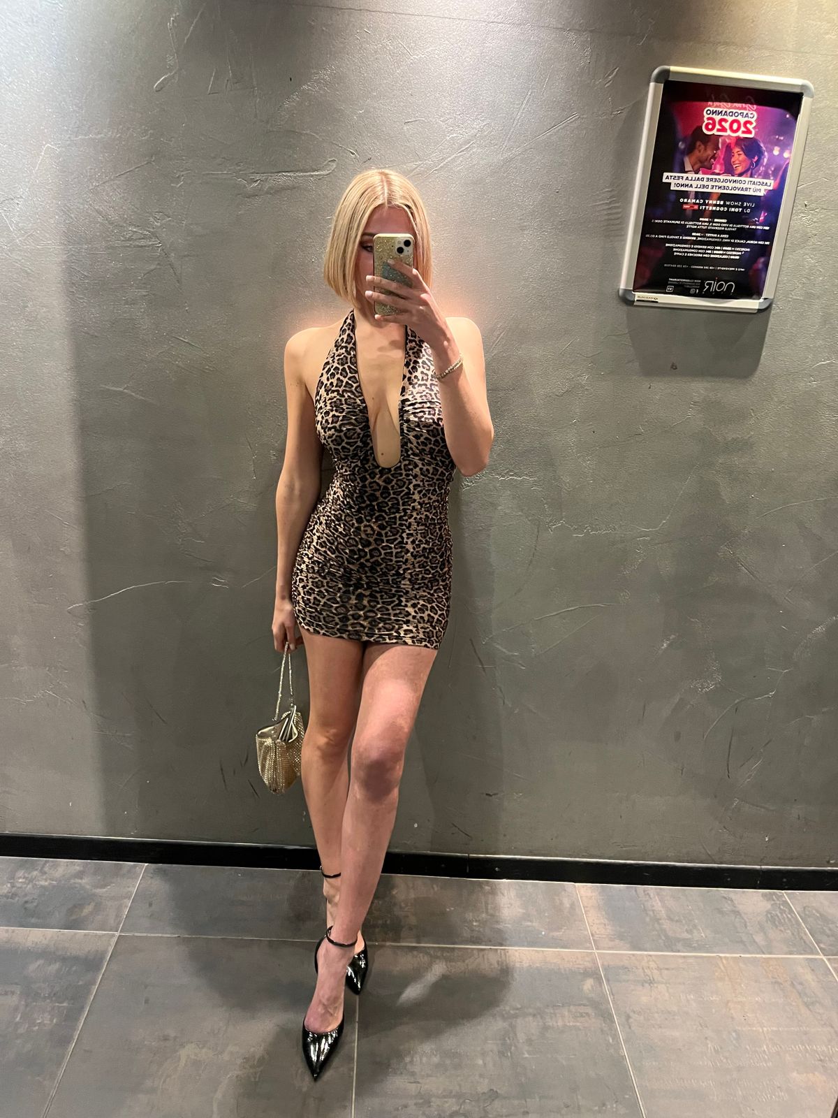 strapless open back dress Emily Bias Cut Maxi Dress Leopard main image 1