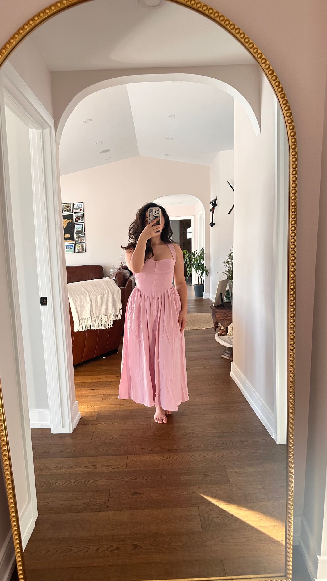 strapless open back dress Fuchsia Pink Cotton Halter Dress - Maxi Dresses main image 1