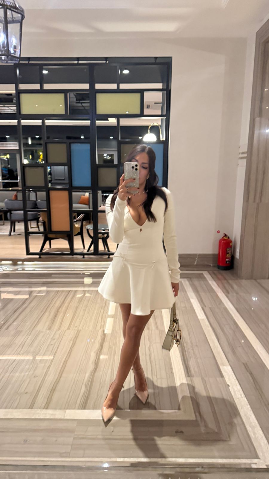 strapless open back dress Gradine Mini Dress White