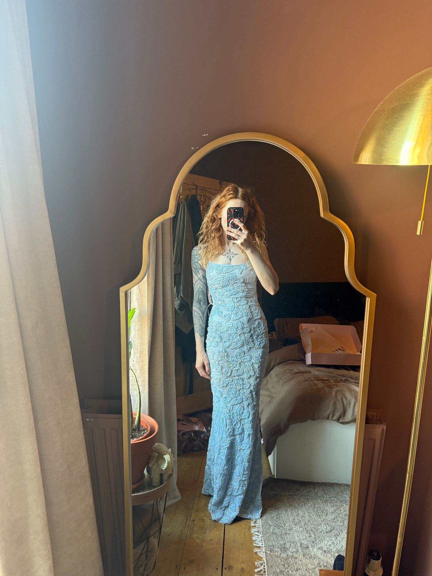 sachin and babi light blue dress Sequin Green Wedding Party Dresses with Short Sleeves – loveangeldress main image 1