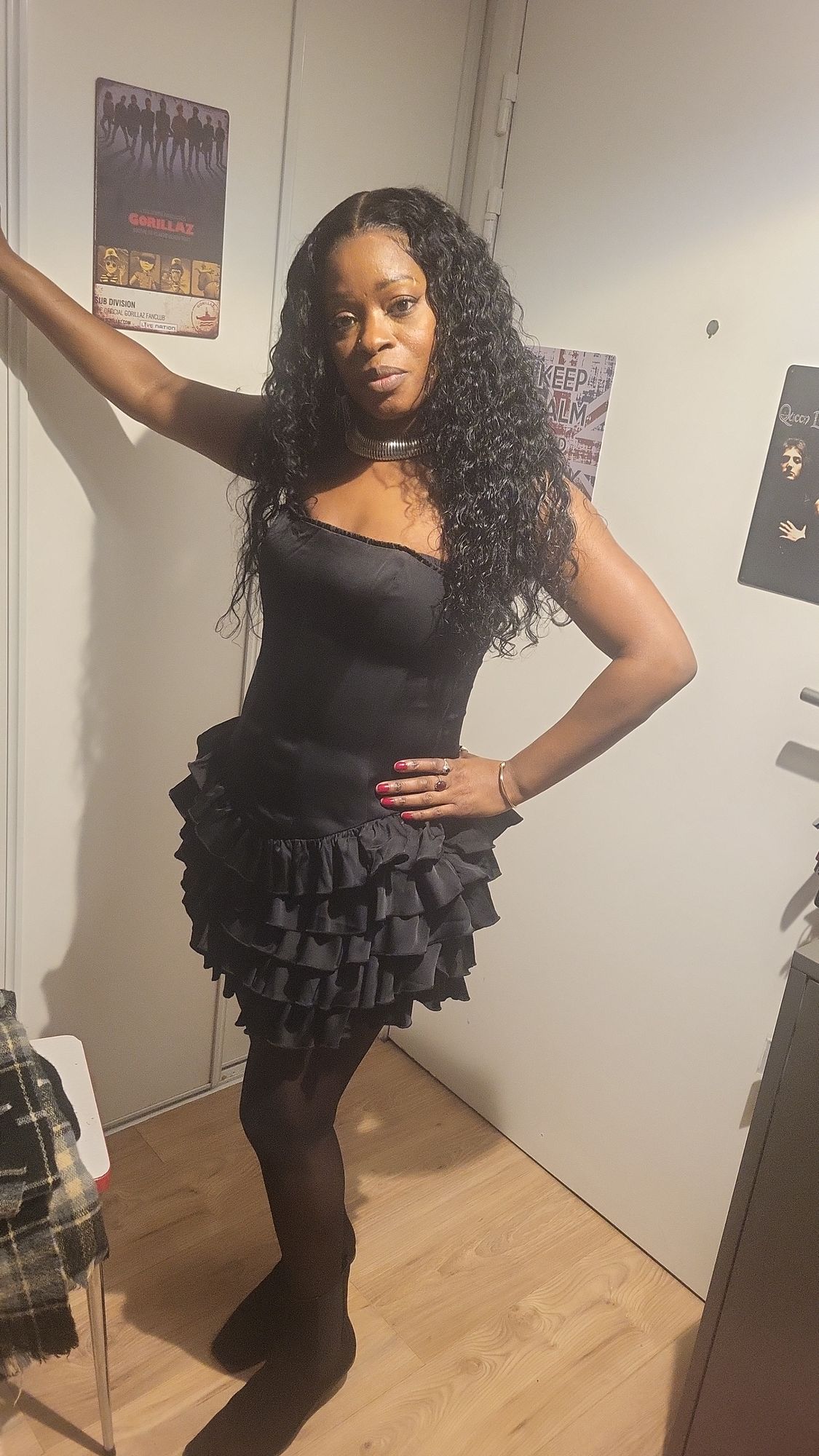 Juliet Bandeau Ruffled Tiered Corset Mini Dress in Black | Oh Polly