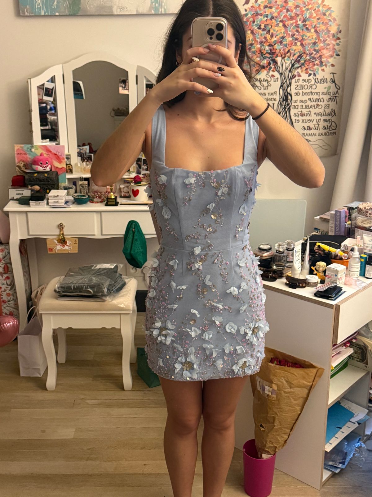 Briar Embellished Corset Mini Dress in Sky Blue | Oh Polly