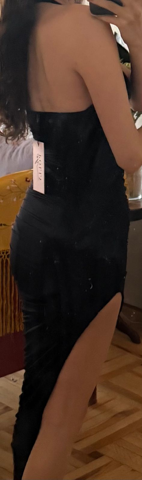 navy blue dress for baby girl Nika Cut-Out Halterneck Bodycon Midaxi Dress in Black