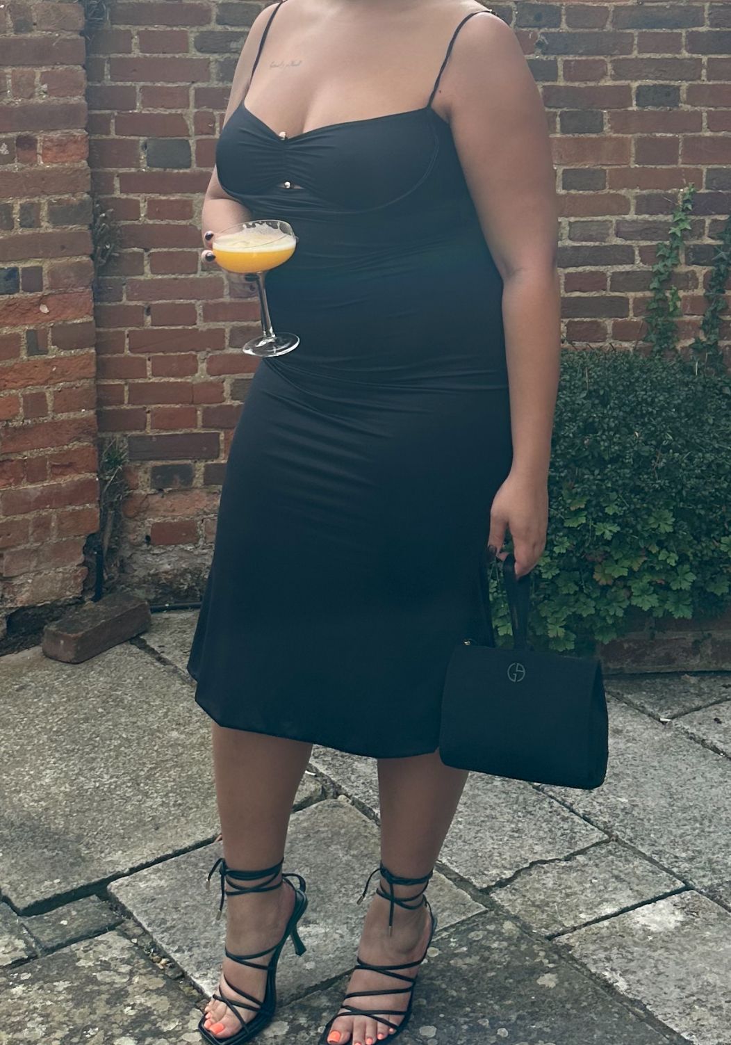 Julane Slinky Jersey Ruched Cut-Out Midaxi Dress in Black | Oh Polly