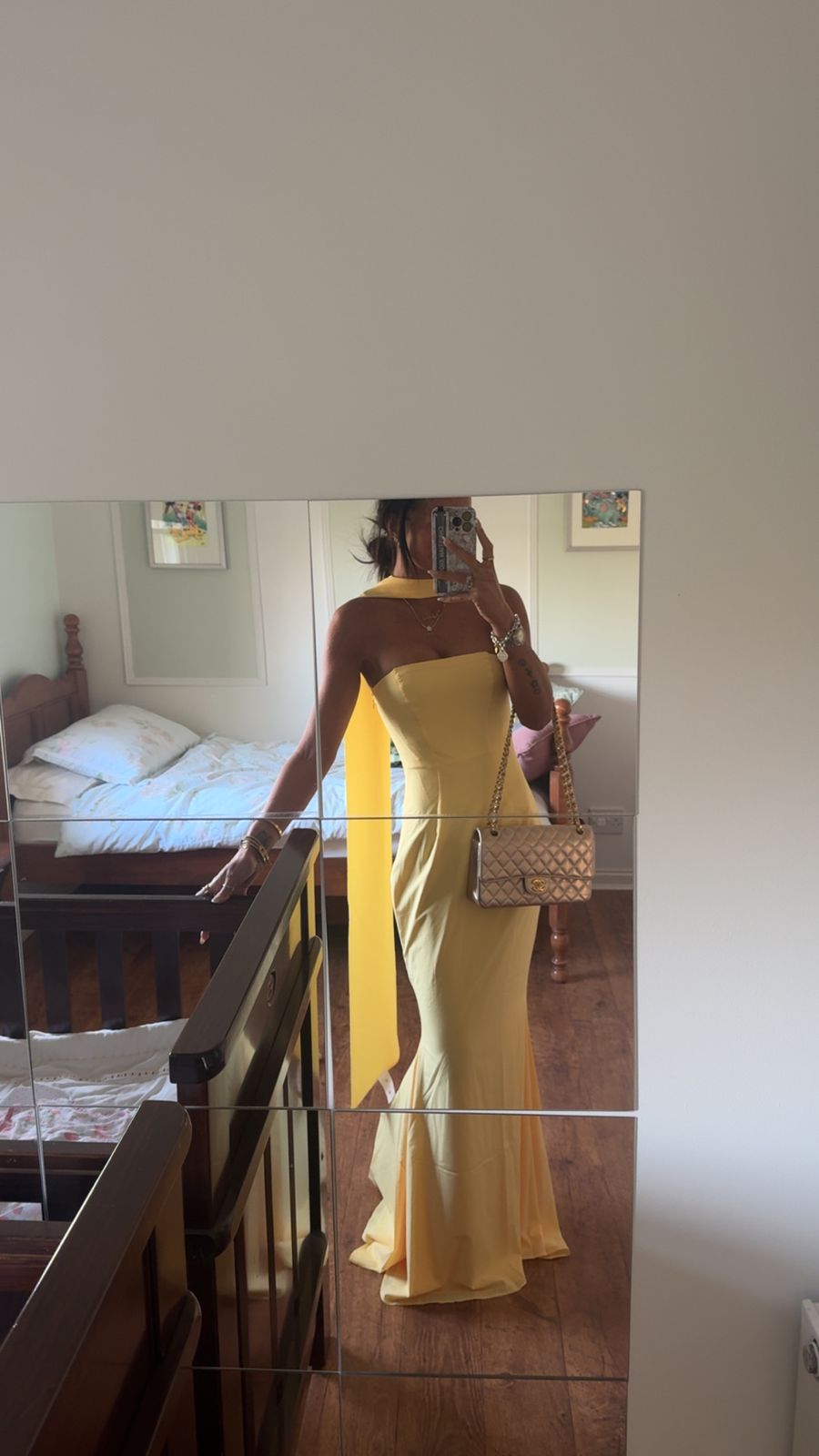 strapless open back dress Flow Strapless Mini Dress Yellow