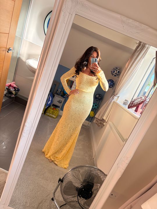 butter yellow long sleeve maxi dress Butter Yellow Handspun Cotton Deep-V Maxi Tier Dress 42" / Regular (5'2"