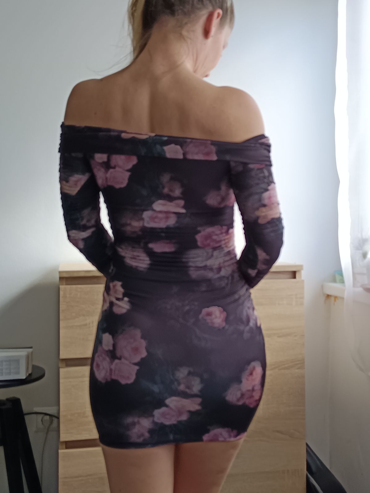 strapless open back dress Rosebud Off The Shoulder Mini Dress Lemon