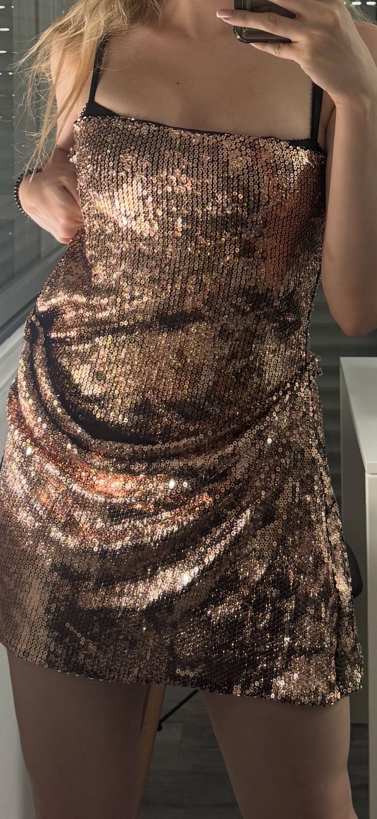oh polly gold embellished dress Oh Polly - Glitter Embellished Halter Neck Bodycon Mini Dress - Women - Polyester/Spandex - 14 US