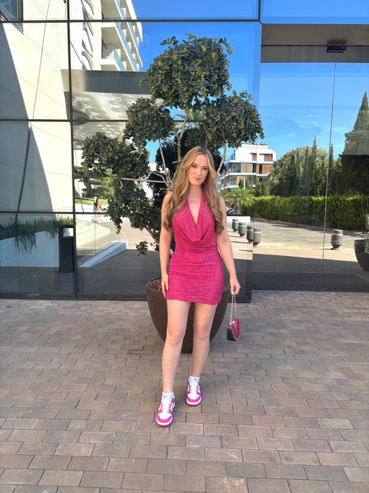Raquel Extreme Cowl Neck Dress Embellished Extreme Cowl Neck Halter Mini Dress In Hot Pink 10 Raquel Extreme Cowl Neck Dress Embellished Extreme Cowl Neck Halter Mini Dress In Hot Pink 10