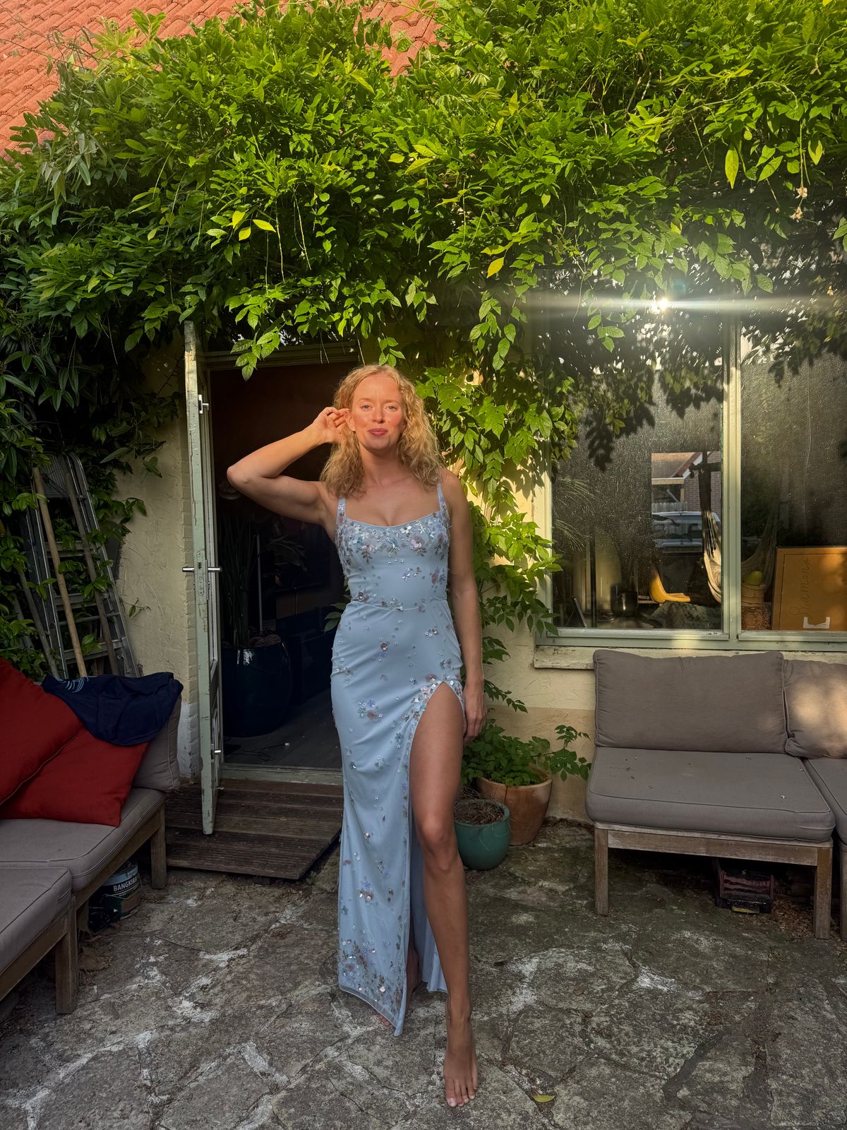 oh polly blue embellished dress Primara Corset Gown in Powder Make memories in the