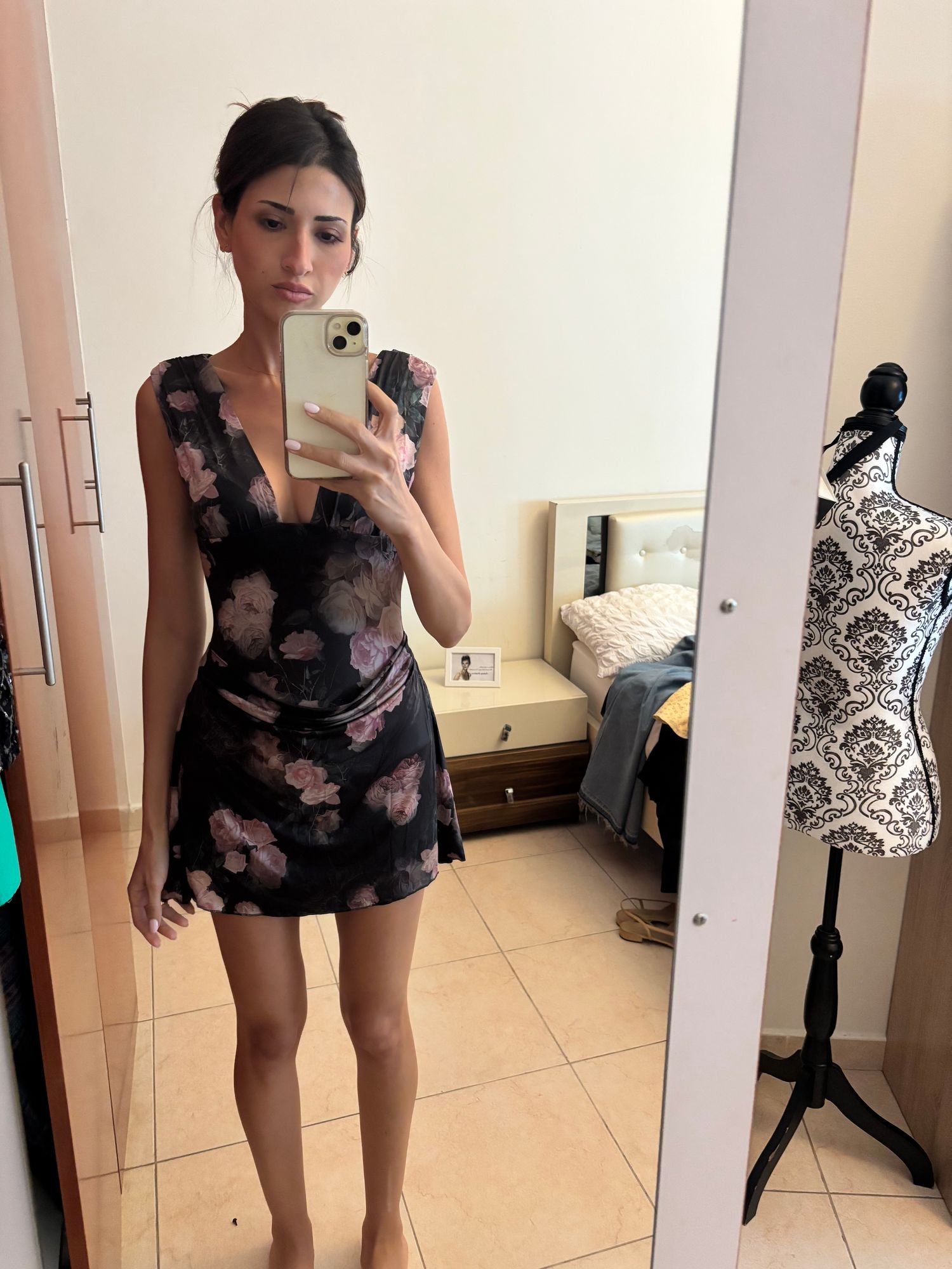 Embelia Draped Open-Back A-Line Mini Dress in Black Floral Print | Oh Polly Embelia Draped Open-Back A-Line Mini Dress in Black Floral Print | Oh Polly