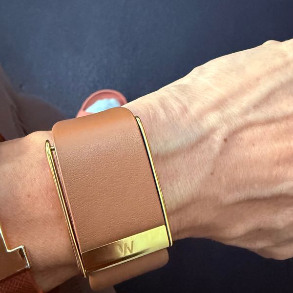 WHOOP MG LeatherLuxe Tapered Band Bruin/Goud S/M | | Horlogebandjes