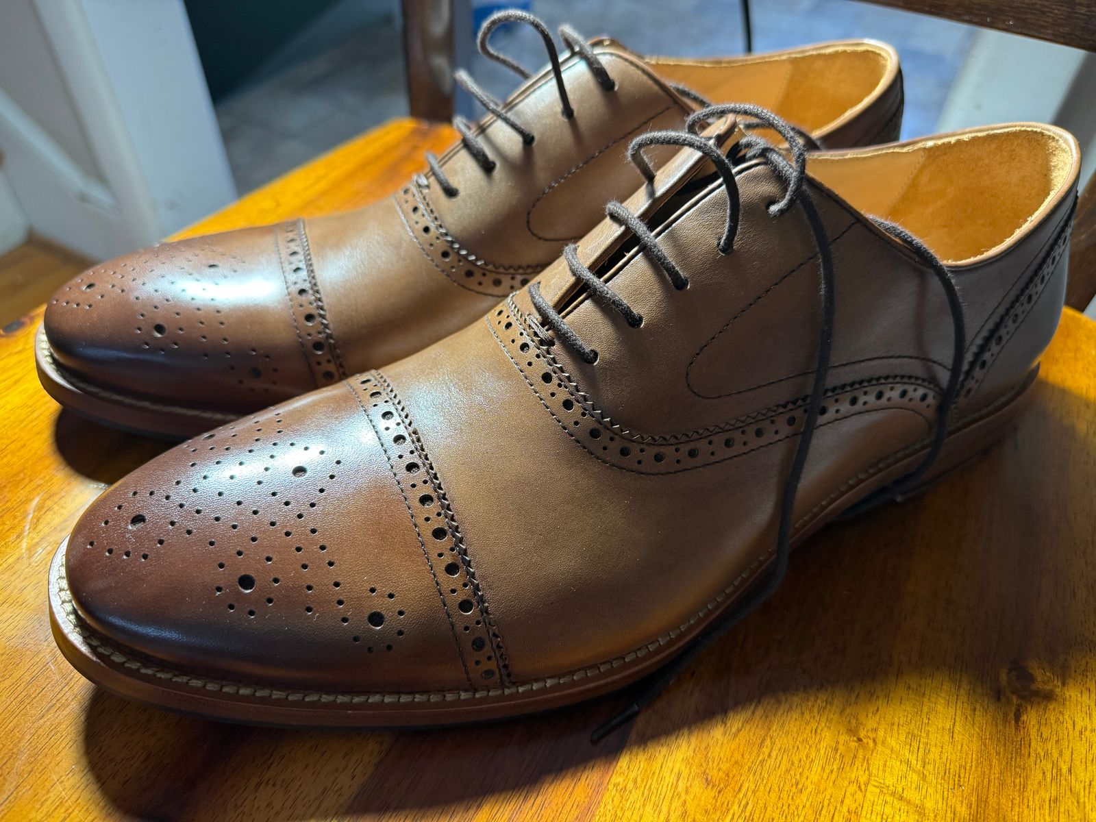 Excellent Warfield & Grand Adler Brown Leather LaceUp Oxford Dress Shoes Size 12 Warfield Grand Shoes | eBay main image 3