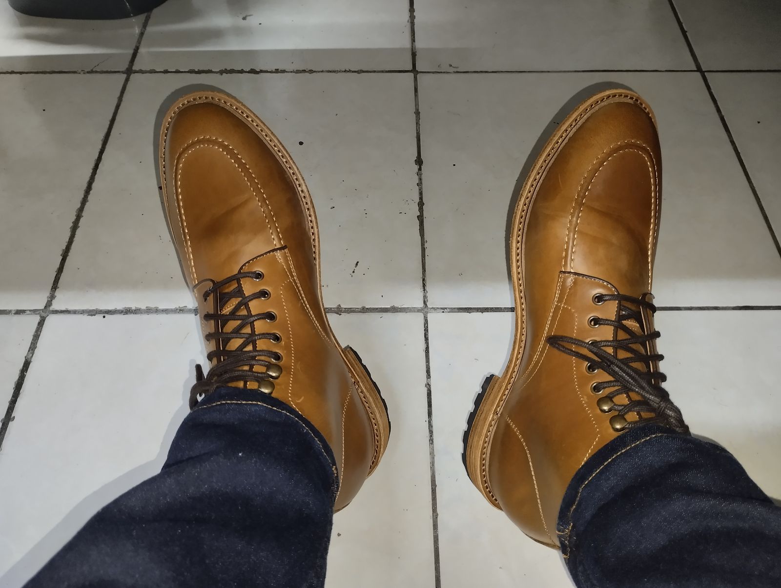 Warfield & Grand Trench Moc Toe Boots Brown Leather Brass Hardware Men’s 9 0fae495b-cf09-46df-bfe2-  main image 3