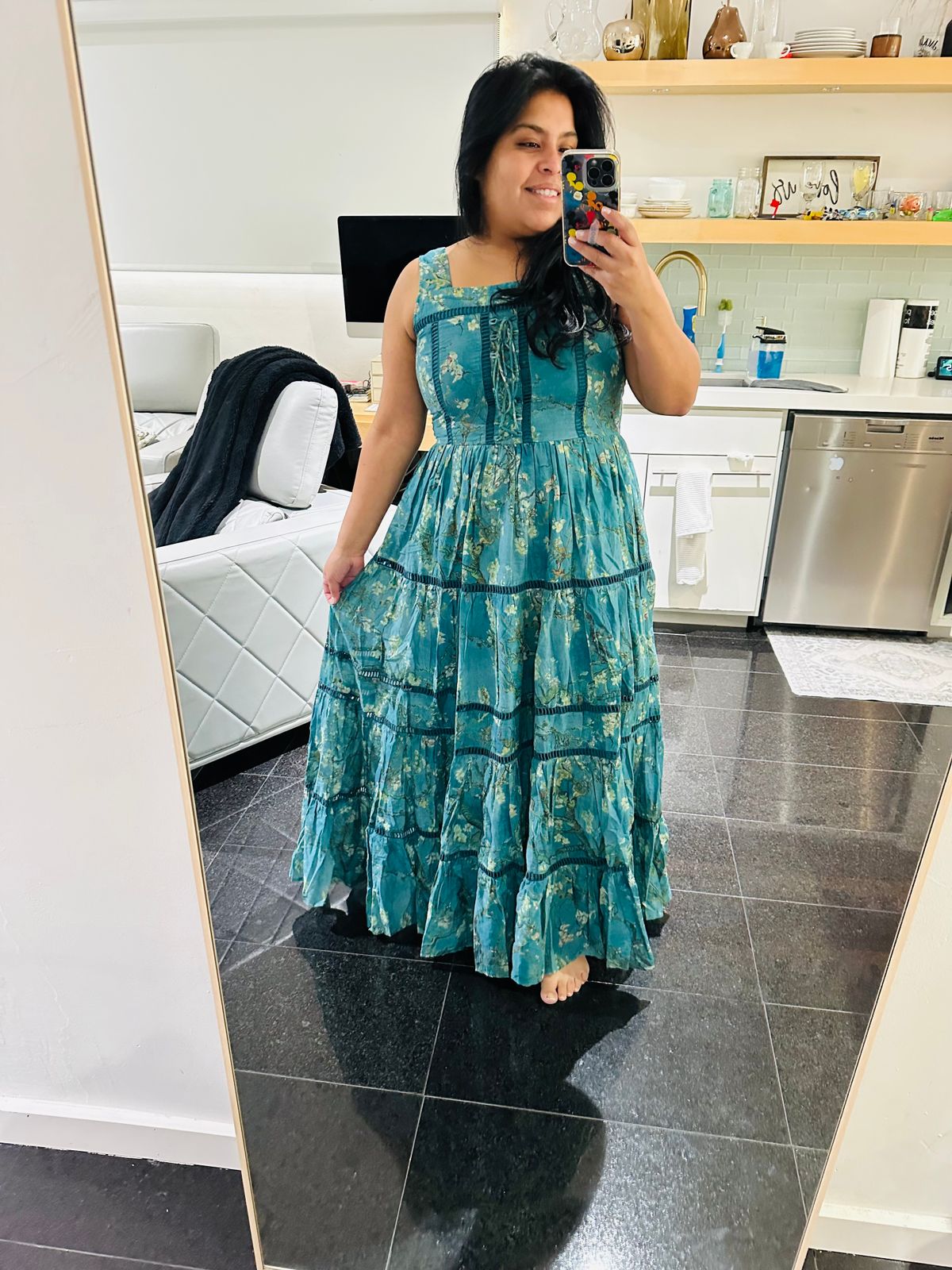 Van Gogh Artist Dress | Teal Muse Maxi Dress | JessaKae
