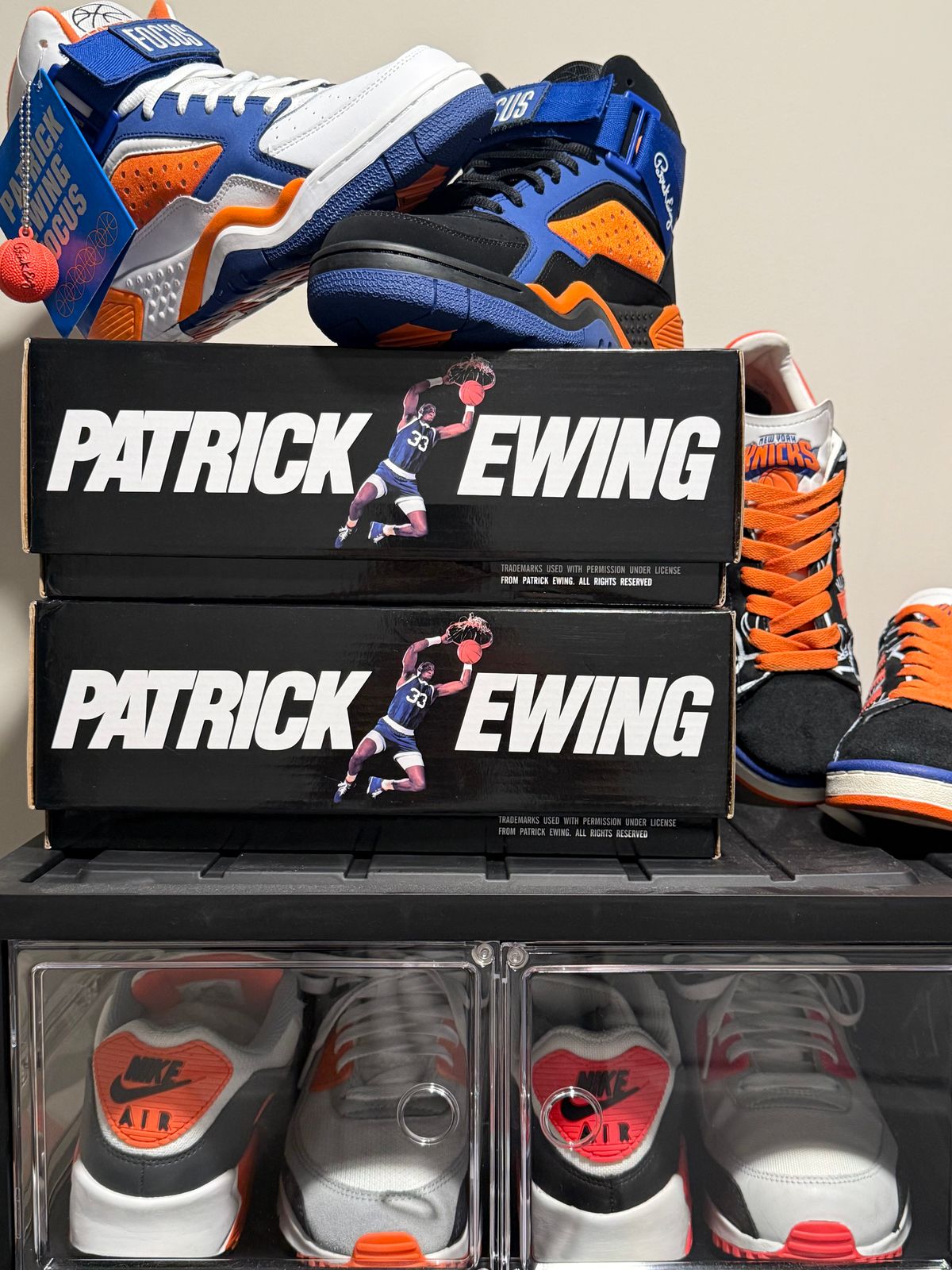 Men's Focus Black, Orange, And Blue OG – Ewing Athletics