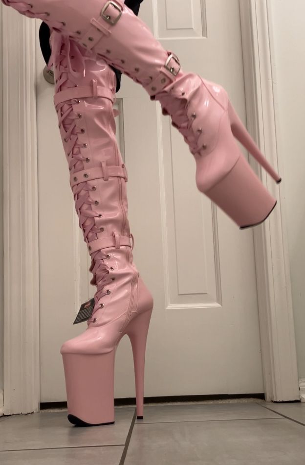 Pleaser Infinity-3028 in Baby Pink – Pleaser Shoes - Main Image