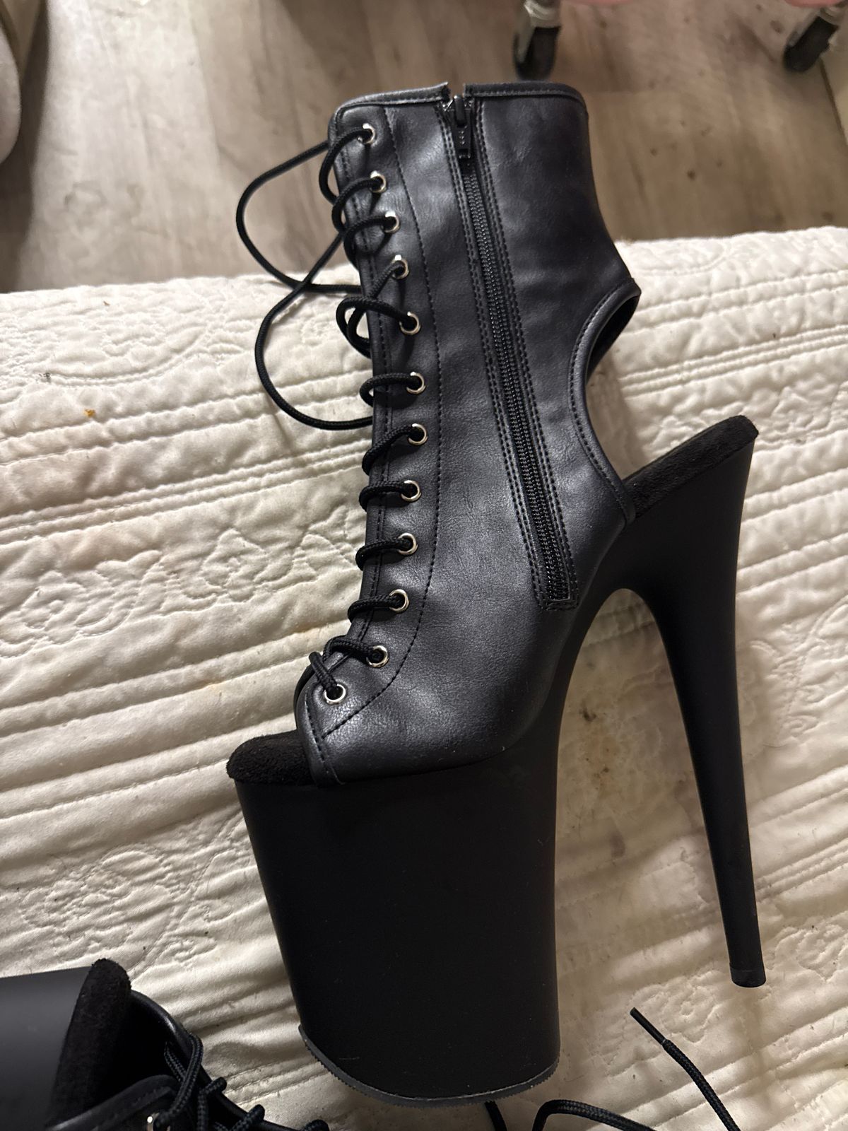 Pleaser Sandaal met enkelband 42 shoes DELIGHT 609REFL Zwart