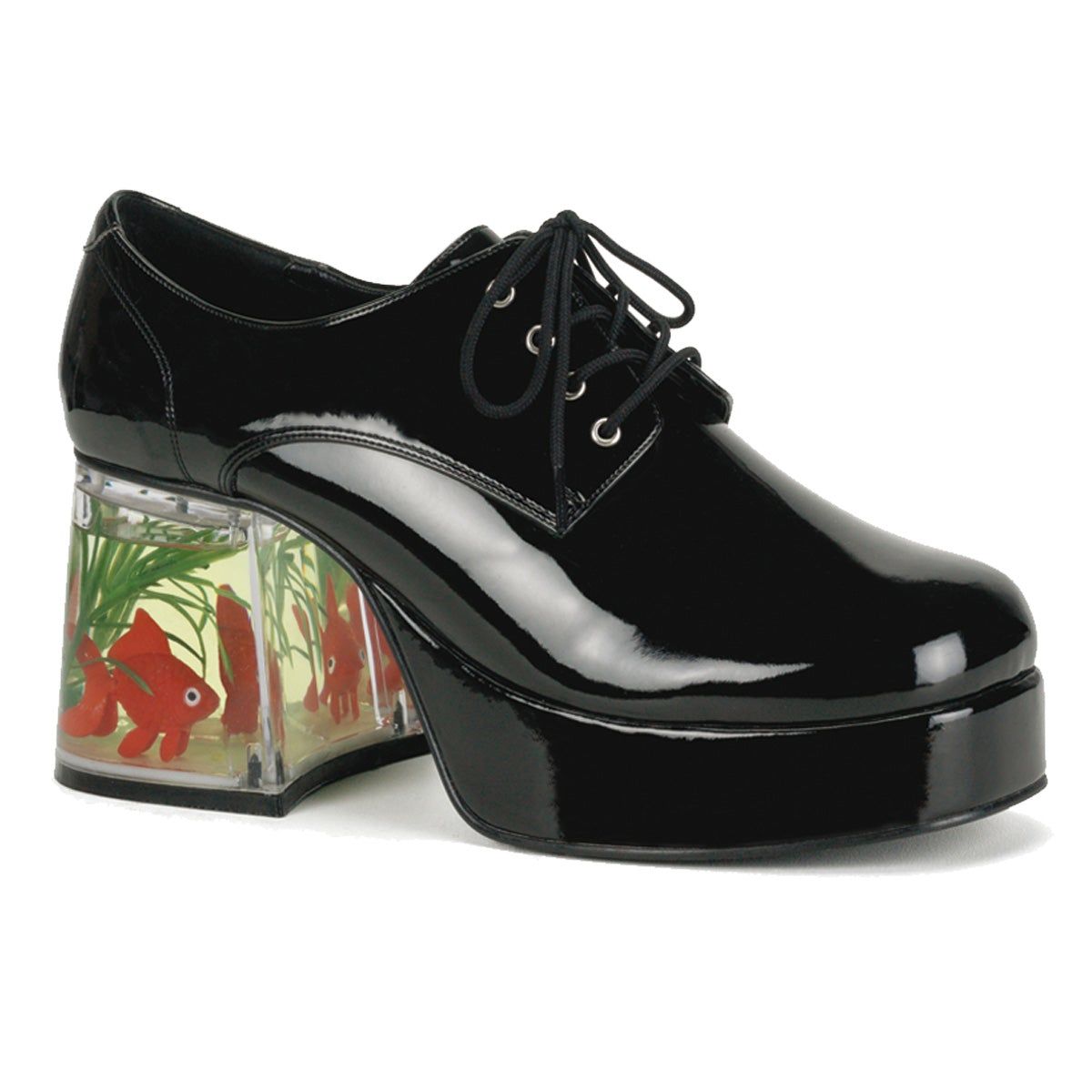 platform dress shoes Men Patent Leather Square Toe Formal Slip On Loafers Shoes The Holly shoe is its 2 Funtasma Pimp-02 in Black