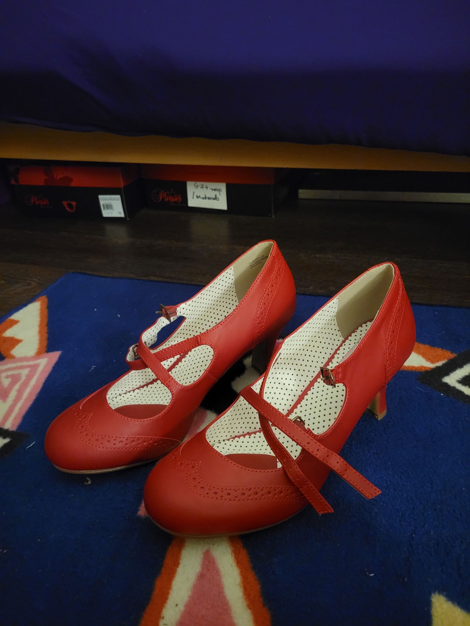 Rockabilly Chaussures Pin Up Couture Pinup Couture Flapper-35 In Red Vegan  Leather – Pleaser Shoes