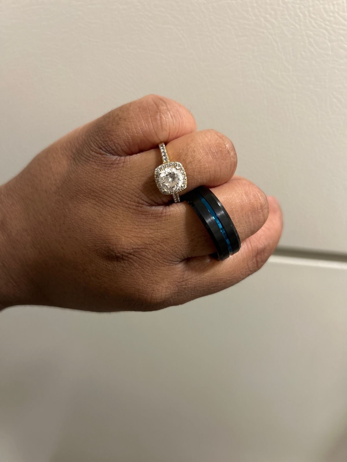 The Commander Black and Blue Tungsten Ring - Modern Gents