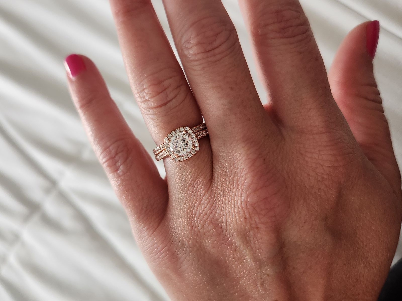 Rose Gold Halo Ring Rose Gold Half Eternity Band ModGents