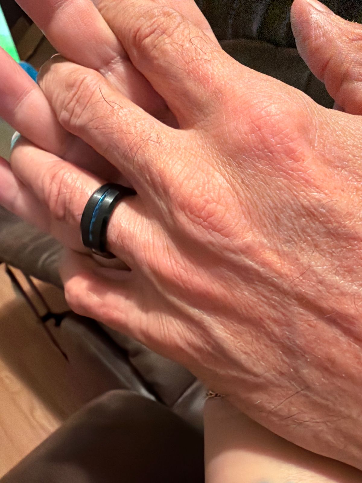 The Commander Black and Blue Tungsten Ring - Modern Gents