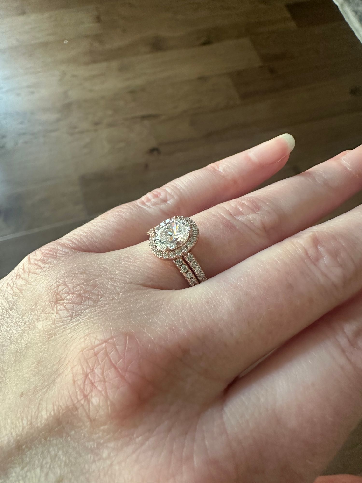 Rose Gold Wedding Bands Half Eternity Wedding Band Set Modern