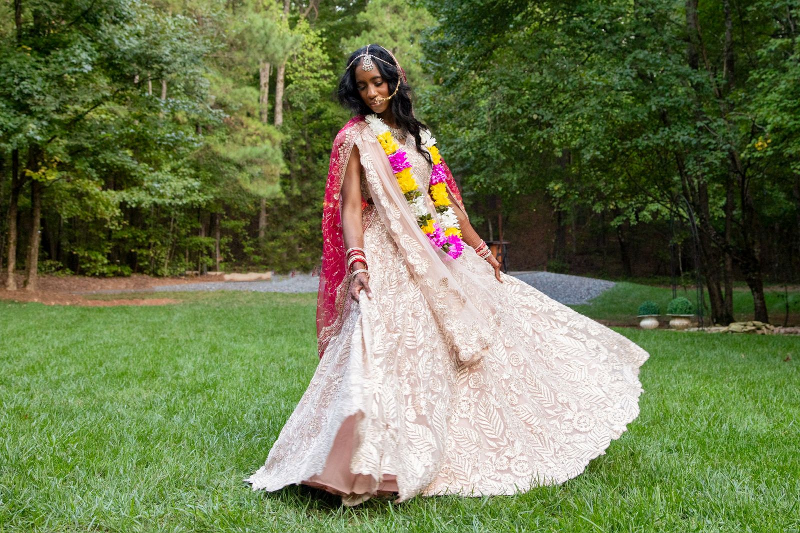 Metallic Rose Gold Bridal Lehenga | Custom Indian Bridal Wear Online  KYNAH