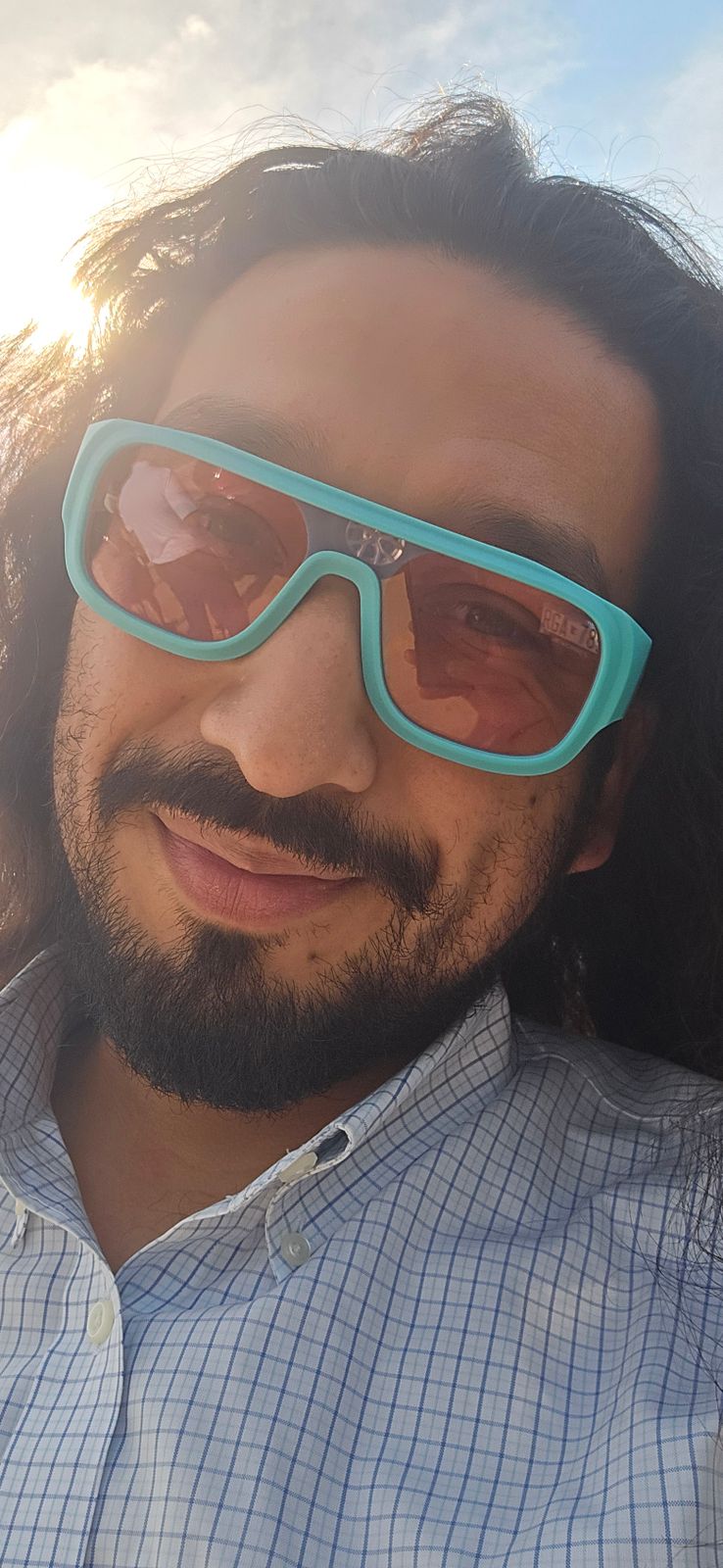 Teal & Pink Tinted 57 MM Shield Sunglasses – DrinkAriZona display picture 1