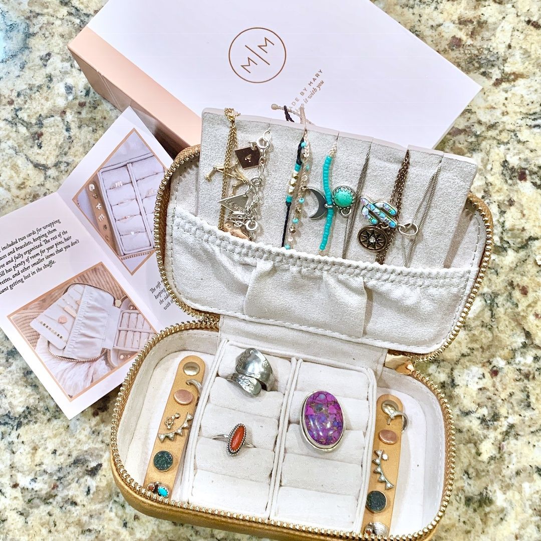 Made By Mary Travel Jewelry Case Vegan Leather,Compact,Multi