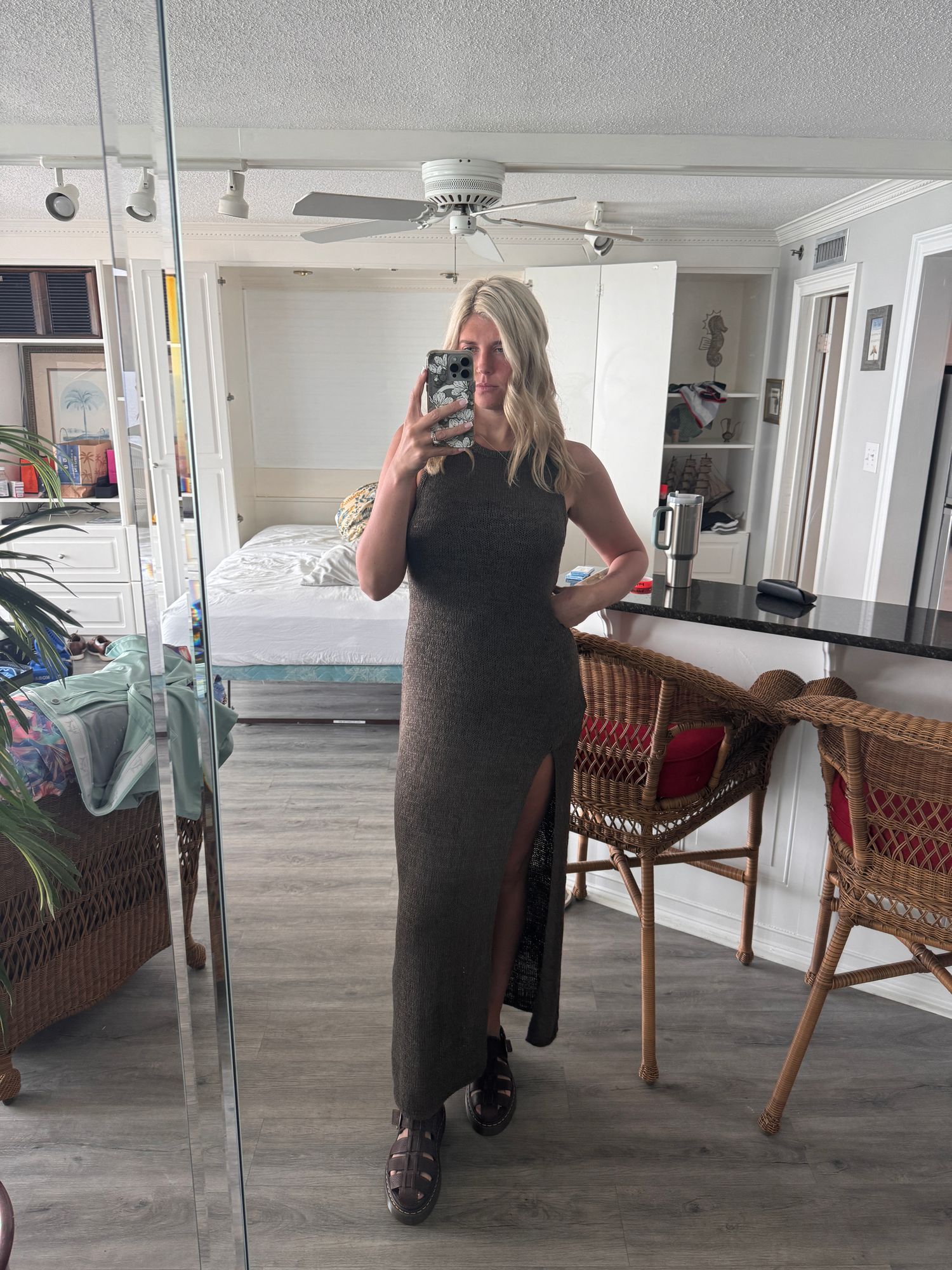 Alondra Knit Maxi Dress - Brown  SABO