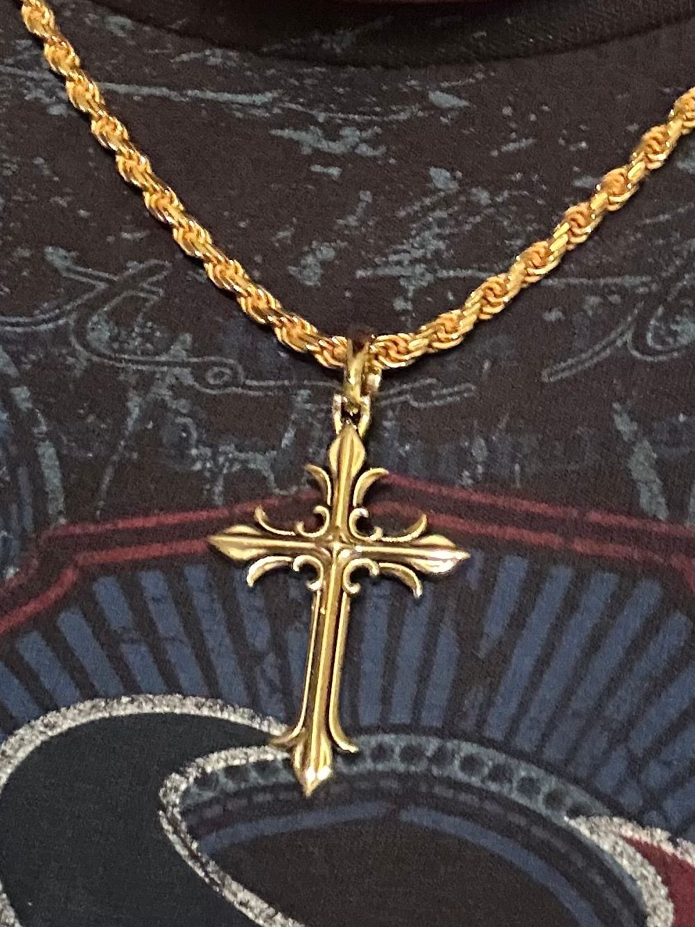 Mens Gold Cross Pendant Faith by Proclamation Jewelry