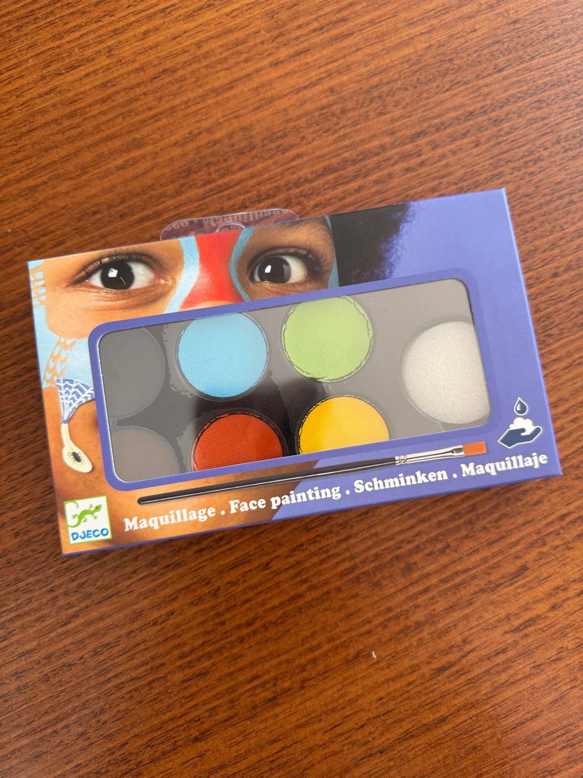 Paleta De Maquillaje Facial Djeco Sweet De 6 Colores, Pintura Para Cara Y Cuerpo, Ideal Para Fiestas Y Disfraces Infantiles