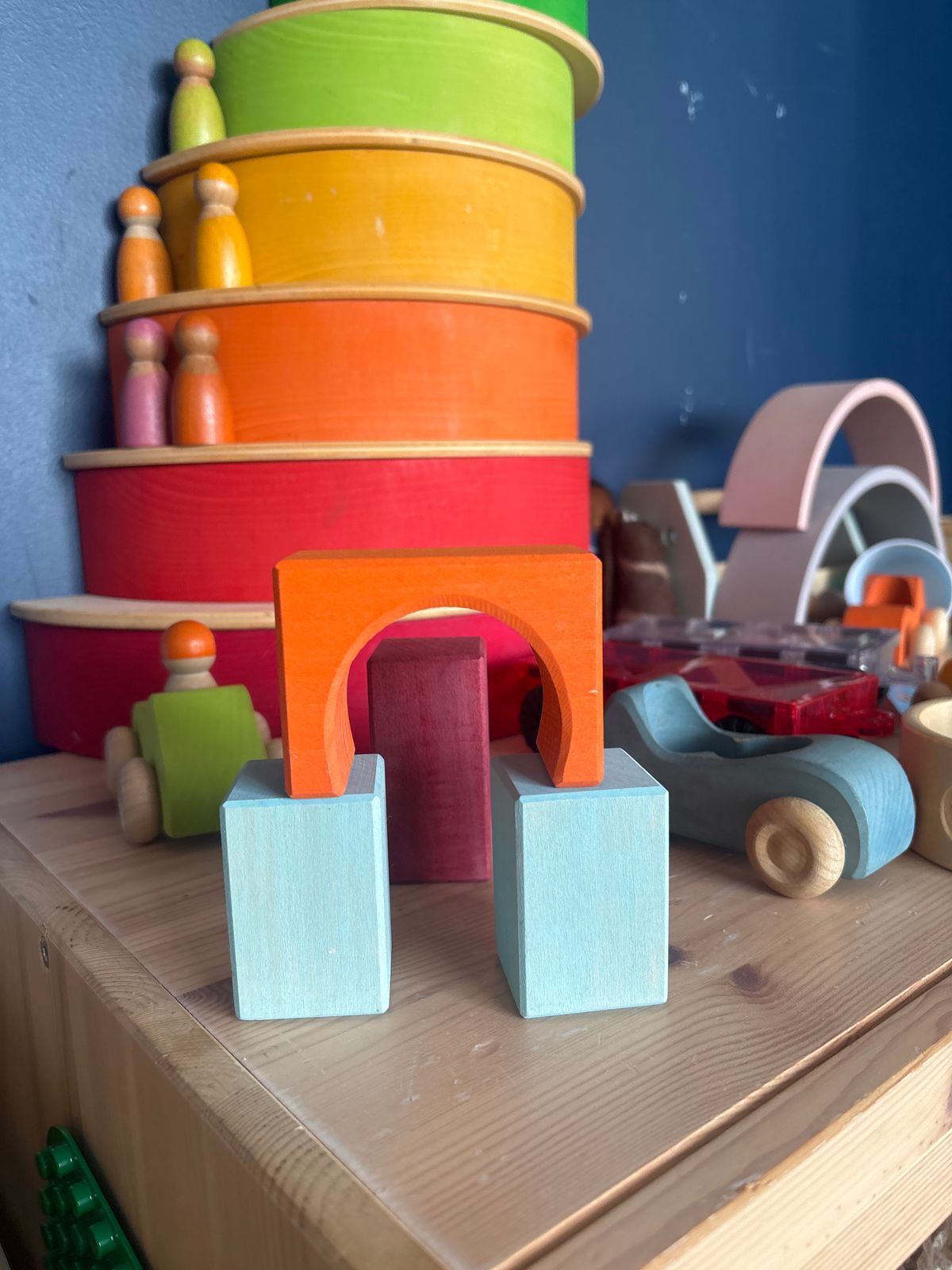 Grimm's 60 Colored Geo-Blocks Toddler Toys Building Blocks Best