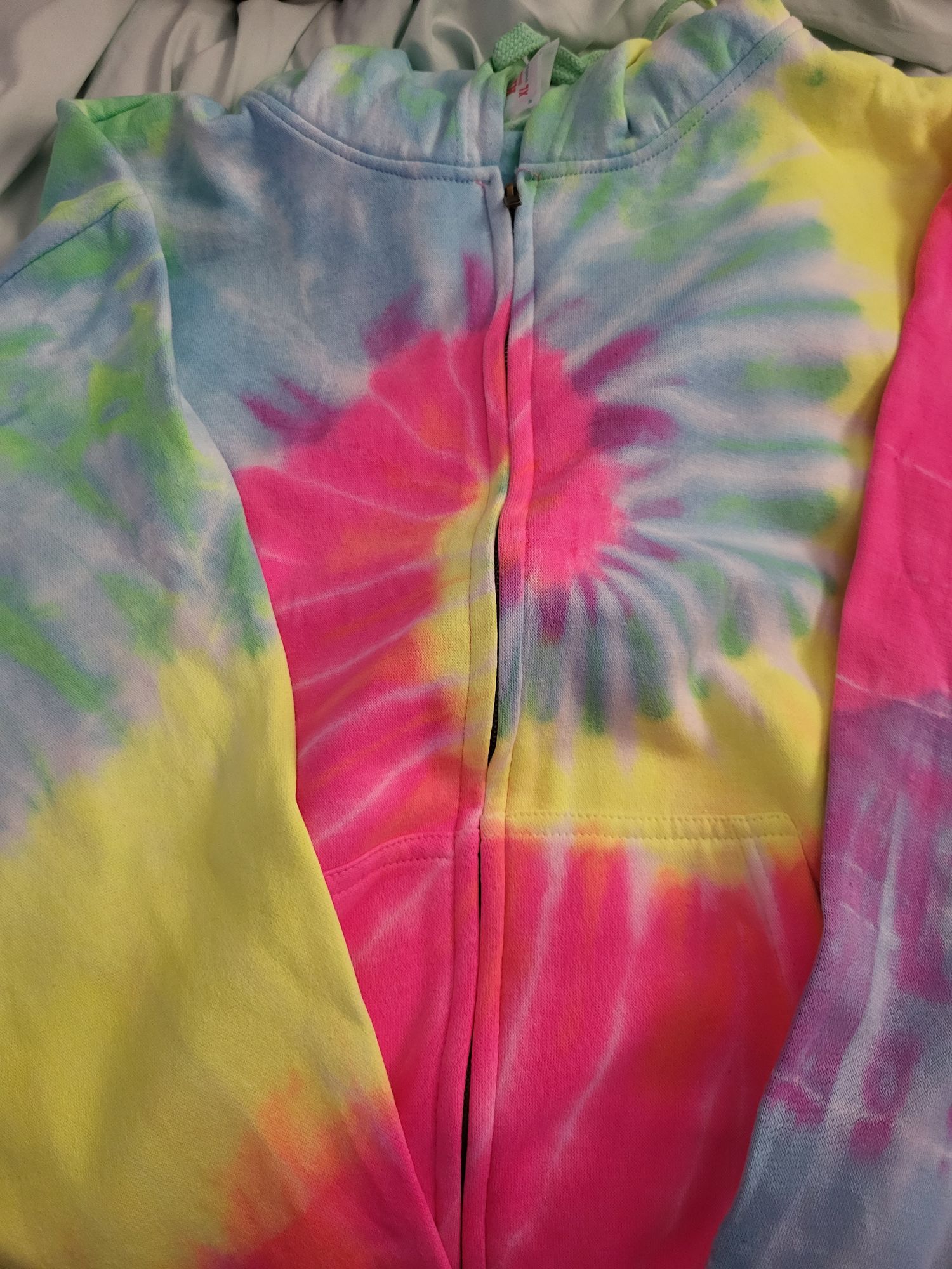 Aqua Swirl Tie-Dye Zip Up Hoodie Sunshine Sisters