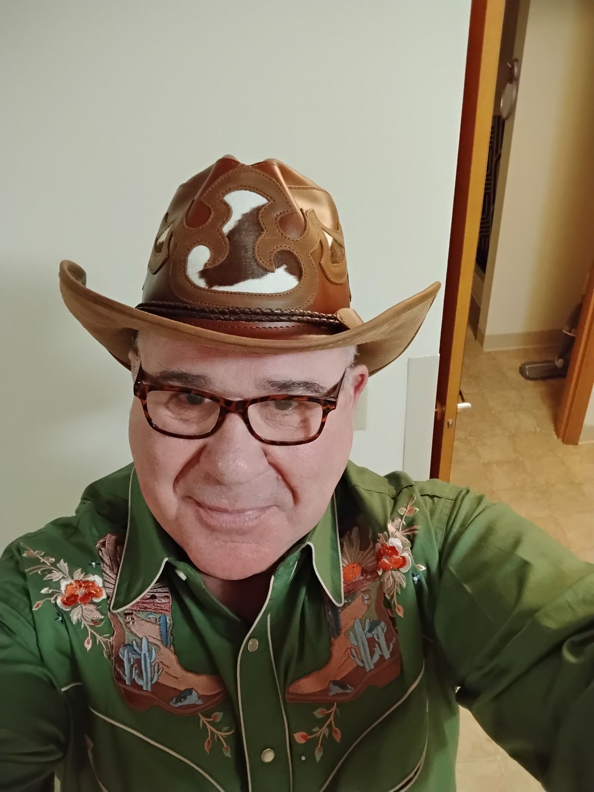 Pinched front western style boho leather hat Acoustic 6X Cowboy Hat - Pinch Front Crown | Stetson main image 2