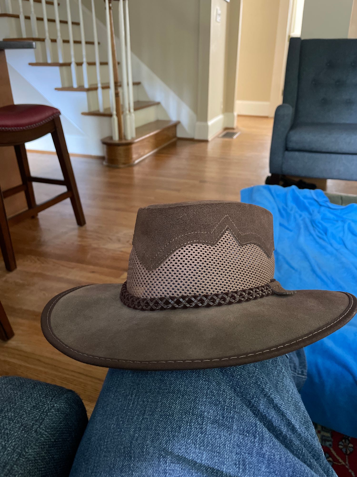 SIROCCO SZ M American Hat Maker Suede leather mesh sun Cowboy Hat western ranch Sirocco | Mens Copper Wide Brim Sun Hat – American Hat Makers main image 2