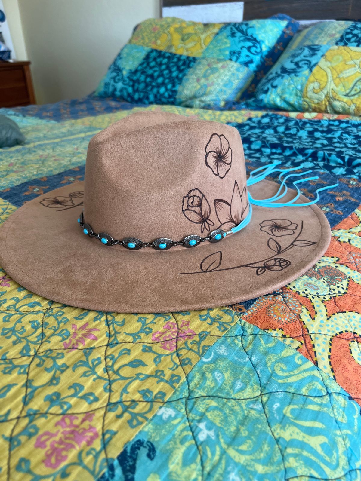 Henschel Cowboy Hat with Turquoise Beaded Band concho villa main image 2
