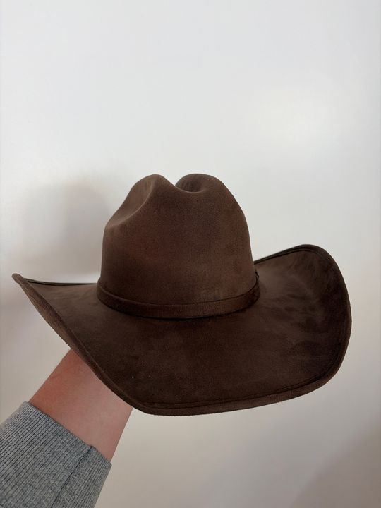 Dutch | Womens Brown Faux Suede Cattleman Crown Cowgirl Hat  display picture 3