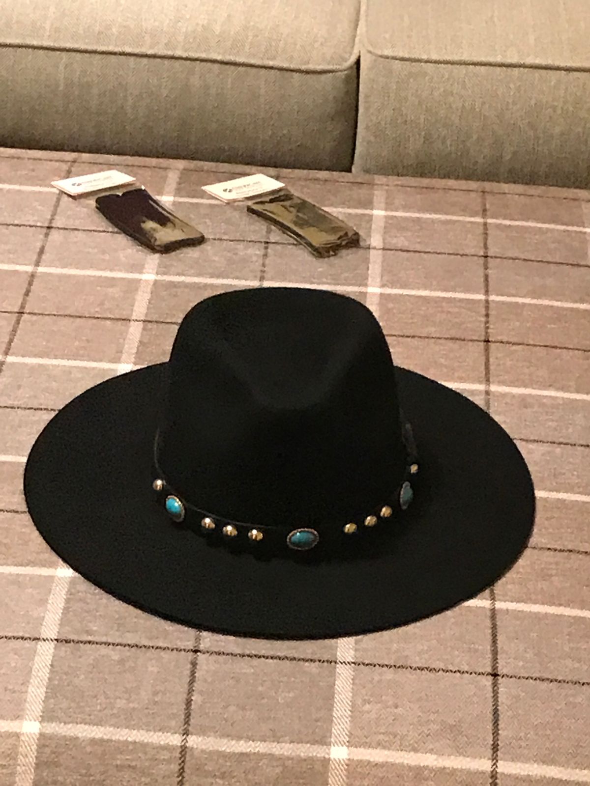 Rancher | Womens Black Wide Brim Felt Fedora Hat – American  display picture 3