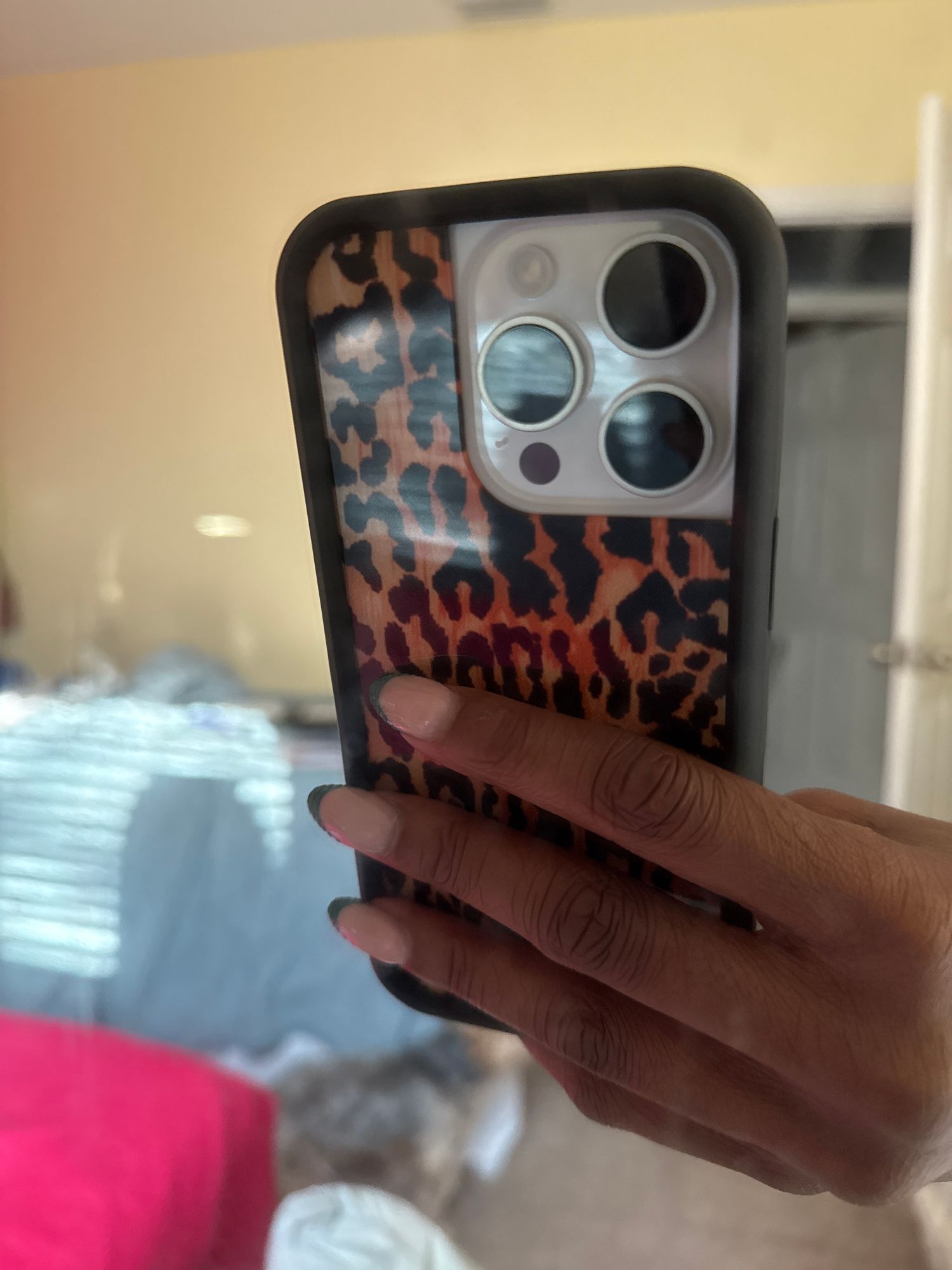 ZhuoFan Cover per iPhone 16 Pro Max 6,9, Aesthetic Leopardata Motivo Custodia Rosa Rossa Opaca Ultra Morbida Sottile Leggera Silicone Antiurto AntiGraffio TPU Bumper Protettiva Case, 04