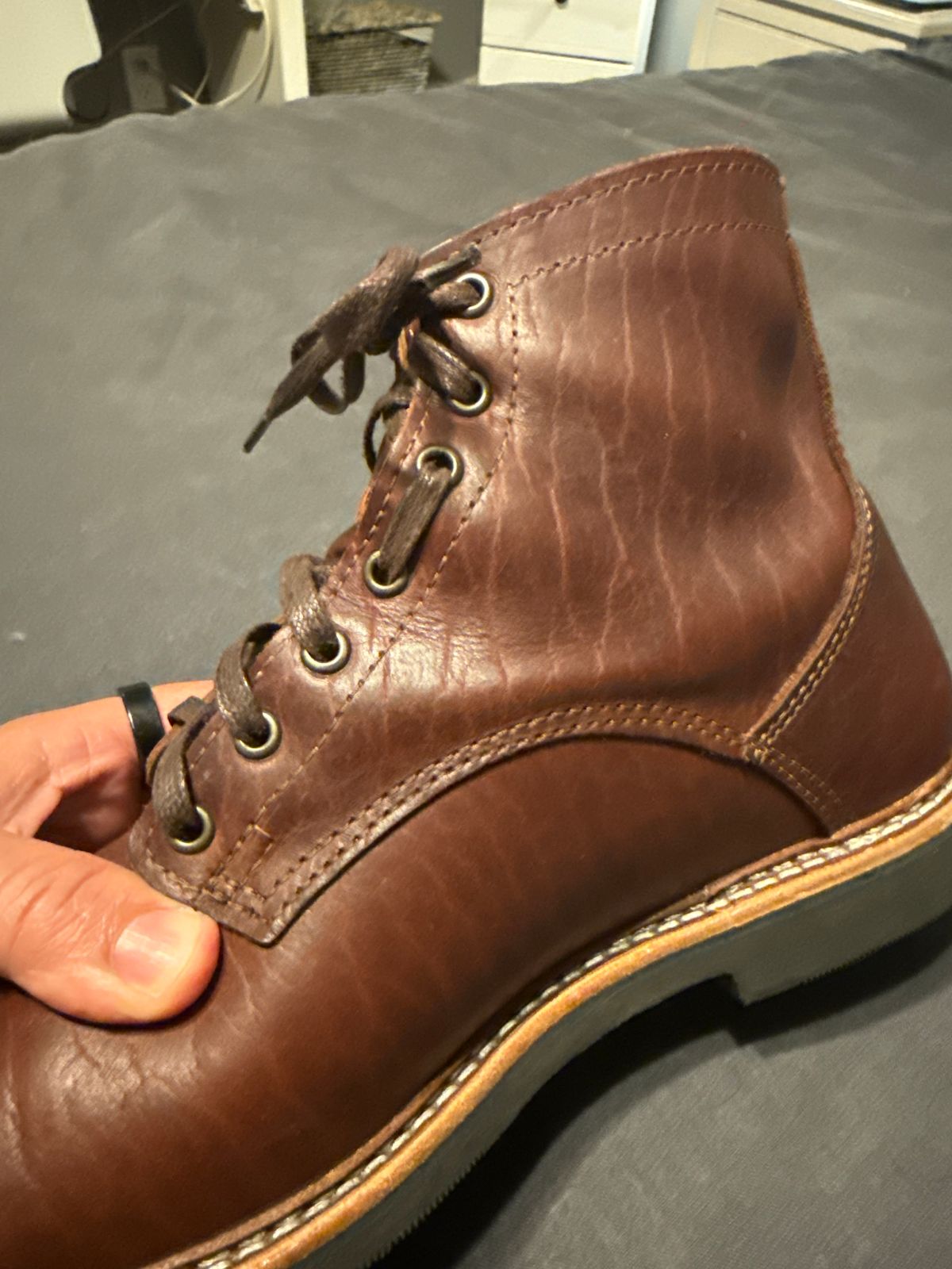 Origin Coronado Men\'s Leather Ankle Boots Whiskey Brown Size 12 D Maine USA Made in Maine Built in a factory a few miles down the road  main image 3