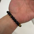 Onyx Beaded Bracelet Gold