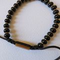 Onyx Beaded Bracelet Gold