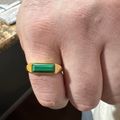 Beveled Malachite Signet Ring