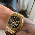 JX1 Chronograph Watch + Cuban Link Chain - 8mm