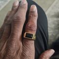 Beveled Onyx Signet Ring Gold