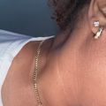 Studded Inset Hoop Earrings - Gold